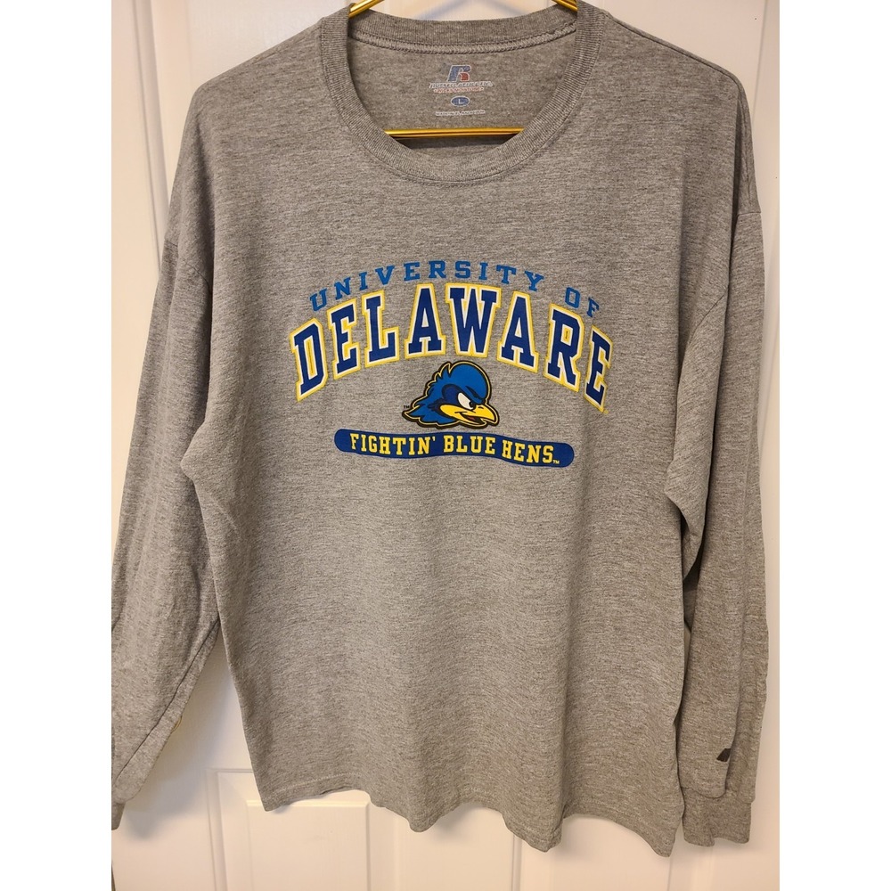 Delaware Fightin' Blue Hens‎ Long Sleeve Tshirt Men's L Gray